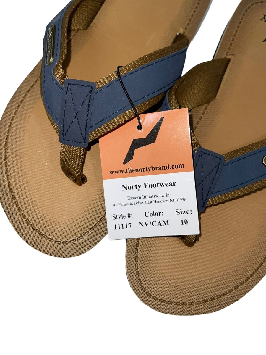 NORTY Men's Flip Flop Sandal - Navy Camel (11117)
